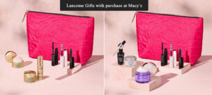 Two choices of a free Lancome gift with purchase at Macy's