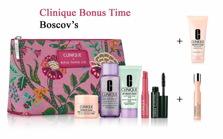 Clinique 6-piece gift with purchase at Boscov's